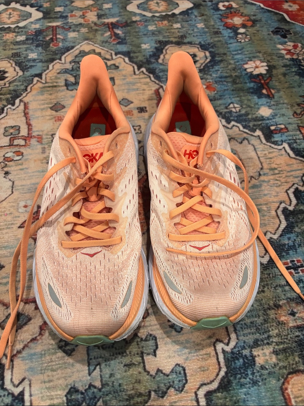 Hoka Women's Peach/Orange Athletic Running Shoes